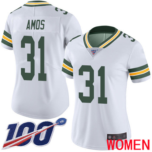 Green Bay Packers Limited White Women 31 Amos Adrian Road Jersey Nike NFL 100th Season Vapor Untouchable